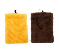 SEWACC 2PCS Hamster Sleeping Bags Portable Hanging Hammocks for Small Pets, Cotton Plush Warm Pouches in Coffee and Yellow, Suitable for Hamster Cages and Small Animal Accessories