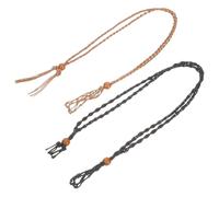 SEWACC 2pcs Hand-woven Necklace Net Bag Empty Stone Holder Woven Retro Wax String Sturdy Multi-purpose Jewelry Cord for Occasions Workmanship