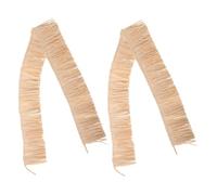 SEWACC 2PCS Handwoven Natural Raffia Fringe Trim for DIY Crafts Summer Accessories Breathable Straw Tassels for Bags Shoes Artisan Handcrafted Decorative Ribbon