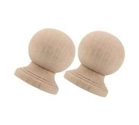 SEWACC 2pcs Hardwood Ball Finials for Bed Posts and Staircase Newel Posts Decorative Baluster Accessories Easy DIY Installation Beige