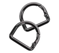 SEWACC 2Pcs Heavy Duty D Shaped Spring Clasp Connector Corrosion Resistant Metal Carabiner Keychain Buckle Easy Open Close for Bags Backpacks Shoulder Straps