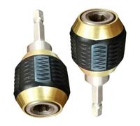 SEWACC 2pcs Hexagonal Drill Connector Adaptors Set for Impact Driver Keyless Self Locking Metal Socket Adapter for Electric Drill Suitable for Mechanics and DIY Enthusiasts