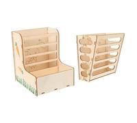 SEWACC 2Pcs Household Bunny Feeder with Wear-resistant Hay Holders for Small Rabbits Guinea Pigs Chinchillas Smooth Surface Rack for Clean Slow Feeding and Cage Maintenance