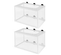 SEWACC 2pcs Large Fish Net Hatchery with Suction Cups for Aquarium Breeding Tank Isolation Box for Fish Separation and Survival Rate Improvement