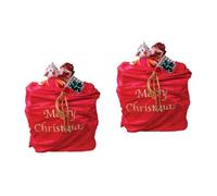 SEWACC 2pcs Large Red Santa Claus Christmas Gift Bags Festive Candy Pouches Holiday Sack Accessories for Xmas Presents