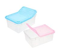 SEWACC 2pcs Lightweight Plastic Reptile Tank with Good Viewing for Silkworm and Reptile Breeding Ventilative Box Suitable for Outdoor Use as Feeding Snake Cage and Household Snake Cage