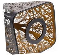 SEWACC 2pcs Metal Hollow Out Lamp Shades Square Desk Lamp Covers Black Exterior Gold Interior Carved Pattern for Bedroom Living Eye Protection