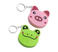 SEWACC 2pcs Mini Retractable Measuring Tape for Keyring Flexible Small Sewing Tape Measure Pig Frog Easy to Use and Teach Measurement Skills Portable and Friendly Gift