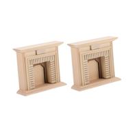 SEWACC 2pcs Miniature Wooden Dollhouse Fireplace Unfinished DIY Furniture for Fairy Garden Compact Handpolished Micro Landscape Decoration Creative Educational Craft Accessories