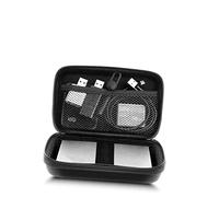 SEWACC 2pcs Multifunction EVA Cable Storage Box Compact Zipper Pouch for Earphones Chargers and Electronics Accessories Shock Organizer for Travel and Daily Use Black