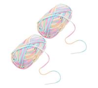 SEWACC 2pcs Multifunctional Cotton Yarn for Blankets and Sweaters Colorful Core Knitting Thread Soft Gentle Cotton Yarn for DIY Knitting and Crochet Projects Bright Rainbow Colors for