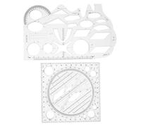 SEWACC 2pcs Multifunctional Geometric Drawing Rulers with High Accuracy for Art Mathematics and Engineering Plastic Draft Tools for School Office and Building Supplies