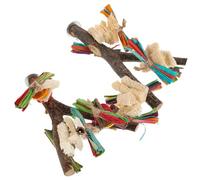 SEWACC 2pcs Natural Wood Parrot Perch Stand Forked Branch Play Platform for Cage Birds Stimulating Wooden Bird Rest for Macaw Conure Parakeet