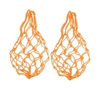 SEWACC 2pcs Orange Chicken Foraging Net Bags Pet Chicken Veggies Hanging Feeder Basket Practical Feeding for Birds and Chicks