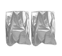 SEWACC 2pcs Outdoor Garden Hose Reel Cover Silver 210d Waterproof Sunproof Dustproof Protective Cover with Drawstring for Standing Water Pipe Holder 66x63x88cm