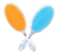 SEWACC 2pcs Oval Paddle Hair Brushes for Women - Detangling Wave Brush with Massage Cushion - Reusable Plastic Hair Comb Set with Unicorn Glitter Rainbow Pattern - Suitable for