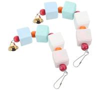 SEWACC 2pcs Parrot Chewing Mineral Molar Bite Hanging String Bird Cage for African Grey Cockatiel Conure Stress Relief Chew Plaything with Random Color Random Color