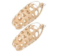 SEWACC 2PCS Parrot Foraging Baskets with Hooks Bite-resistant Vegetable and Fruit Food Holders for Birds and Pet Chickens Hanging Enrichment for Small Parrots and Ground Feeders