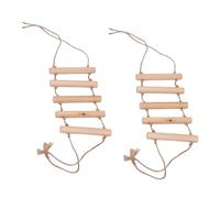SEWACC 2pcs Parrot Parrot Climbing Stair Interactive Activity Safe to Use Encourages Pet Exercises Wood Rope Home Use for Pet Birds Parakeets