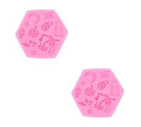 SEWACC 2pcs Pink Halloween Pumpkin Silicone Mold for DIY Fondant Sugar Cookie Chocolate Baking Non-Stick Cake Decorating Tool for Edible Halloween Treats