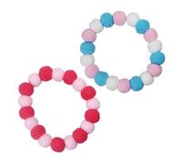 SEWACC 2pcs Plush Ball Pet Collar Elastic Necklace for Cats Dogs Puppies Soft Colorful Hair Ball Design Lightweight Comfortable Accessory for Outdoor Walks Festivals and Random Color