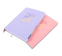 SEWACC 2pcs Portable Household Planner Book with Artificial Cover Thick Paper Multi-function Academic Organizer for Office Staff Students Teachers Daily Year Schedule
