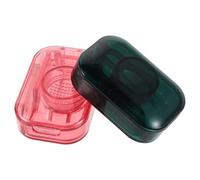 SEWACC 2pcs Portable Pet Pill Cutter and Grinder Set with Storage, Precision Medication Splitter for Small Animals, Travel-friendly for Accurate Tablet Dosing in Pink and Green