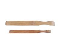 SEWACC 2pcs Pottery Shaping Paddle Clay Compressing Paddle, Bamboo, Khaki, 22x2.5x0.4cm, Curved Head Dual-end, for Teapot Making and Pottery Trimming, Beginners and Professionals
