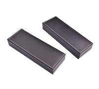SEWACC 2pcs PU Leather Pen Box Portable Pen Container Stationery Gift Packaging Box for Business Partners and Friends in Black
