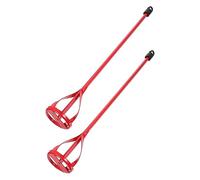 SEWACC 2pcs Red Cement Mixing Paddle Manual Stirring Rod 40x6cm for Paint, Cement, Putty and Coating Mixing, Sturdy Handheld Paint Mixer Sticks for DIY Construction