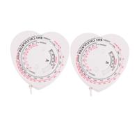 SEWACC 2pcs Retractable Bmi Body Measuring Tape Heart-shaped Compact Waist Circumference Ruler Portable Abs PP Health Calculator