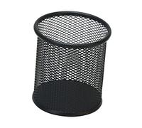 SEWACC 2pcs Round Mesh Metal Pen Holder Set Black Lightweight Sturdy Desk Organizer for Pens Brushes Multifunctional Pot for Office Stationery Storage