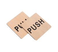 SEWACC 2pcs Rustic Wood Push Pull Door Signs for Glass Doors Indication Plates for Office Store Restaurant Shop Easy to Use