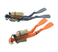SEWACC 2pcs Scuba Diver Action Figures Adorable Simulated Diver Models, Miniature Divers Figurines for Decor, PVC, 4.72 x 1.57 x 0.98 Inch