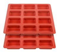 SEWACC 2pcs Silicone Chocolate Mold 12-Cavity Round Corner Cake Baking Tool | Non-stick, Not Easy to Break or Deform, for Cake and Soap, Bakery and Shopping Mall Use