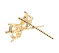SEWACC 2pcs Silver Earring Posts 4-claw Earring Blank Setting 925 Sterling Silver Golden Prong Settings for Jewelry Making Sensitive Ears