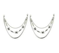 SEWACC 2pcs Silver Skull Waist Chain for Jeans Punk Hip Hop Belt Accessory Creative Trouser Chain for Men and Women Sterling Style Rocker Jewelry