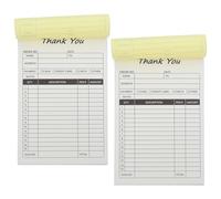 SEWACC 2Pcs Small Business Invoice Book with Duplicate Carbonless Receipt Forms 14X21Cm 100 Sheets Per Pad for Order Tracking and Financial Record Keeping in Retail and Restaurant Use