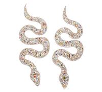 SEWACC 2pcs Snake Rhinestone Patches Iron Decorative Embellishments for Clothes Shoes Hats Bags No Sewing Required Sturdy Sparkling Applique for Party Outfits and DIY Fashion Accessories