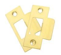 SEWACC 2pcs Stainless Steel Door Reinforcement Deadbolt Strike Plates with Hole Fillers for Interior and Exterior Doors Kick Plate Covers Corrosion Resistant Lock Accessories