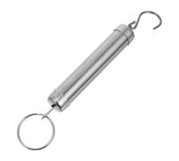SEWACC 2pcs Stainless Steel Luggage Hook Scale 5kg Capacity Portable Handheld Mechanical Kitchen Scale with Classic Design for On-the-go Weighing and Grocery Shopping