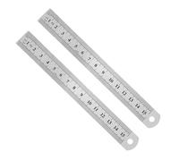 SEWACC 2pcs Stainless Steel Ruler Accurate Measuring Tool with Dual Metric Imperial Scales for School Office Drafting and Precision Stationery