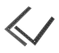 SEWACC 2Pcs Steel Square Rulers Precise Drawing and Measuring Tools for Home Office Students Artists Engineers Hardened Metal Angle Rulers for Accurate Vertical Surface Testing and Layout