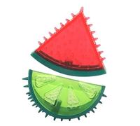 SEWACC 2pcs Summer Cooling Water-filled Puppy Teething Chew, Sturdy Fruit-shaped Dog with Water Freeze Feature for Interactive Molar Relief, Includes Citrus and Watermelon Designs