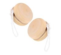 SEWACC 2pcs Unfinished Wood Yoyo for DIY Crafts Mini Round Ball Wooden Yo-yos for Beginners Spinner Gift
