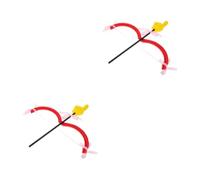 SEWACC 2pcs Valentine's Day Cupid Bow and Arrow Set Red Bow with Yellow Finger Arrow Creative Costume Accessories for Adults for Cosplay Photography Birthday and Valentine Props