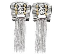 SEWACC 2pcs Vintage Metal Tassel Chain Shoulder Epaulettes for Clothing Accessories Durable Fashion Shoulder Badge Pins with Dangle Chains Easy to Attach Costume Decoration for Men and