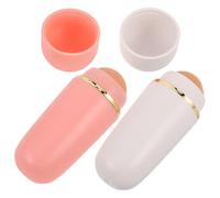 SEWACC 2Pcs Volcanic Stone Facial Oil-Absorbing Roller Stick, White and Pink Oil Control Face Care Tool for Pore Cleansing and Oily Skin Management