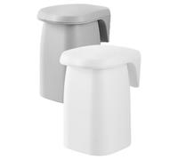 SEWACC 2pcs Wall-Mounted Toothbrush Cups with Magnetic Suction, Bathroom Mouth Wash Cups Set in Macaron White and Gray, Plastic Toothbrush Holders for Travel and Daily Use