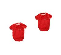 SEWACC 2pcs Warm Cartoon Pet Dog Costume with Fruit Pattern Soft Autumn Winter Apparel for Small to Large Puppies Cozy Two-legged Dog Outfit Red Xl Clothes for Cold Weather